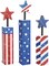 4th of July Wooden Patriotic Decorations Set – Red, White & Blue Tiered Tray, Table & Home Decor for Independence Day, Memorial Day & Labor Day